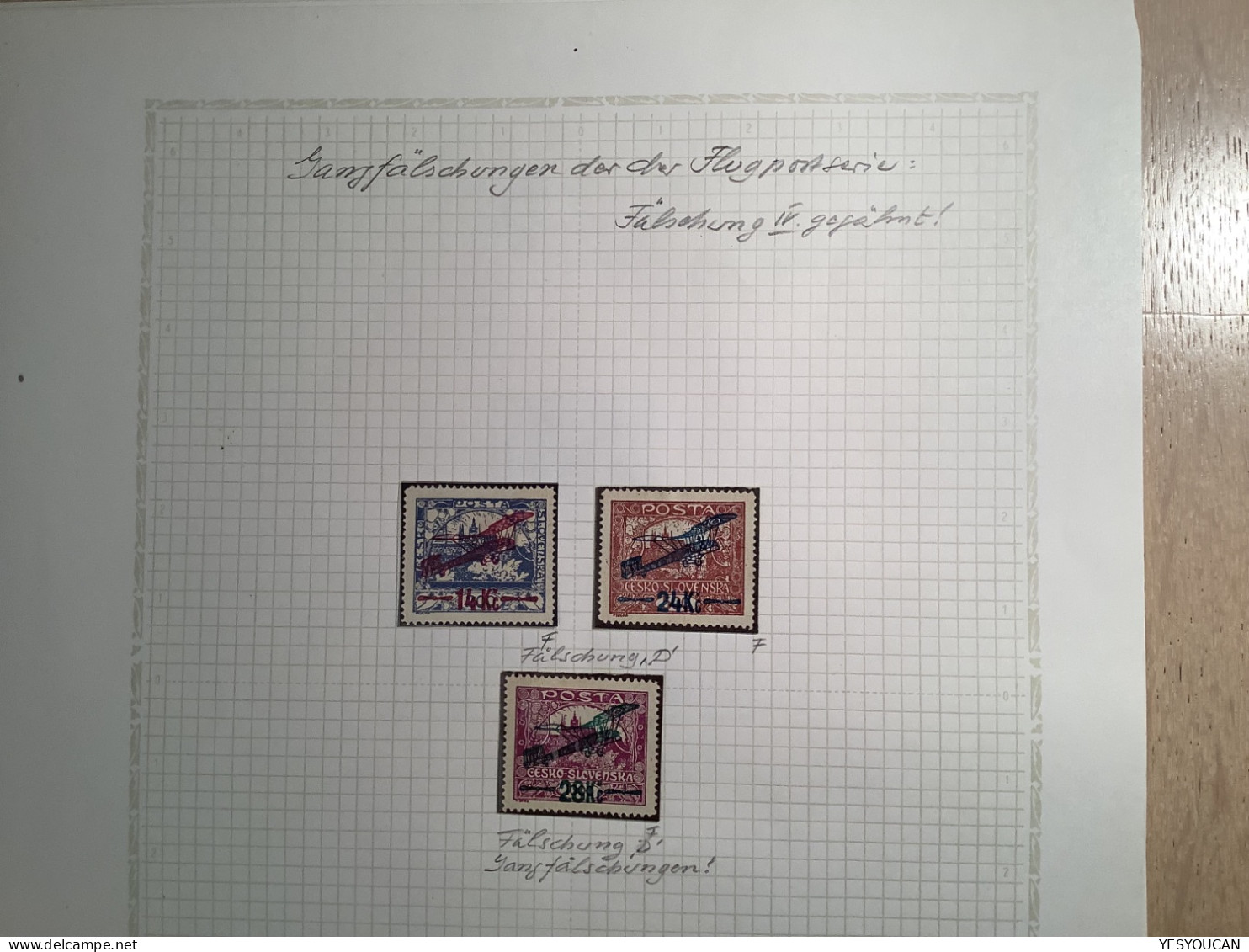 Czechoslovakia air post stamps 1920 superb specialised forgery collection, 67 stamps (Flugpost Fälschungen Faux