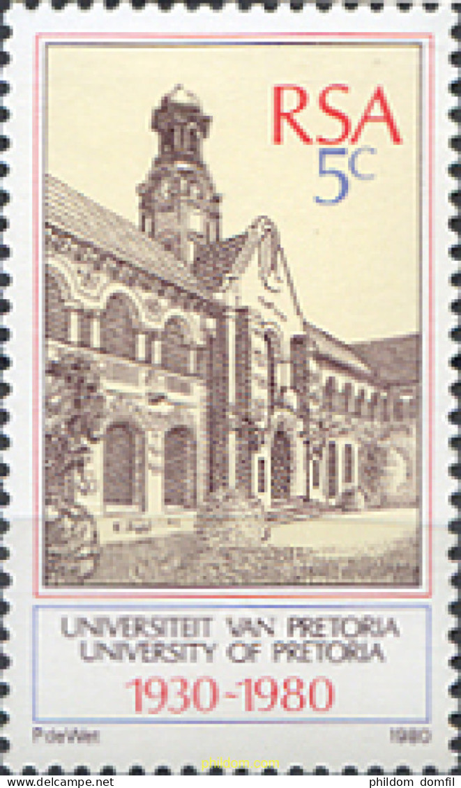 281553 MNH SUDAFRICA 1980 50 ANIVERSARIO DE LA UNIVESIDAD DE PETRORIA - Unused Stamps