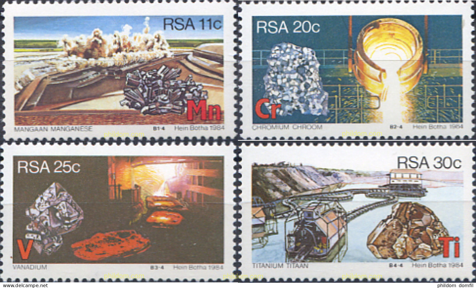 281595 MNH SUDAFRICA 1984 RECURSOS EN MINERALES - Unused Stamps