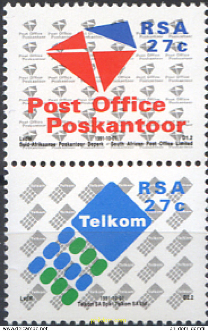 281633 MNH SUDAFRICA 1991 PRIVATIZACION DEL CORREO Y LA TELECOMUNICACIONES - Unused Stamps