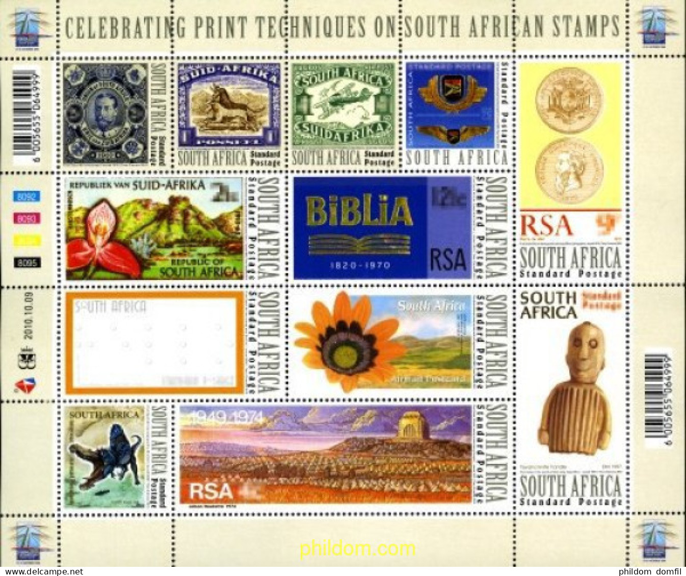 367542 MNH SUDAFRICA 2010 TECNICAS DE IMPRESION DE LOS SELLOS DE SUDAFRICA - Nuevos