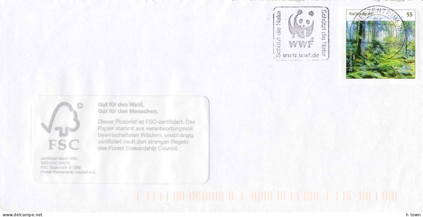 957  WWF, Défense De La Nature: Flamme D'Allemagne, 2005 - Nature Protection, Panda Slogan Cancel From Germany - Briefe U. Dokumente