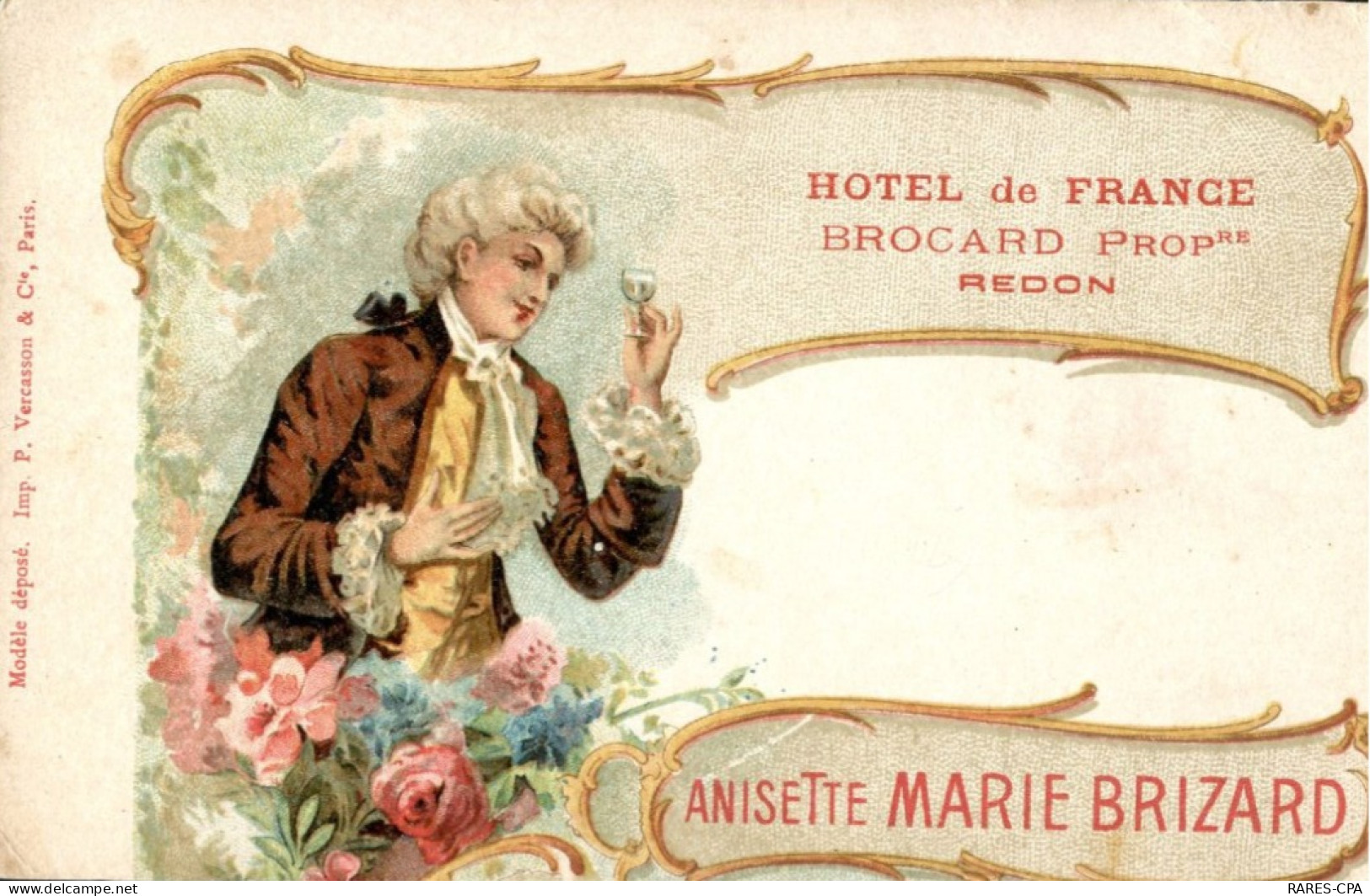 35  REDON - HOTEL DE FRANCE , BROCARD Propriétaire - Anisette MARIE BRISARD - TB - Redon
