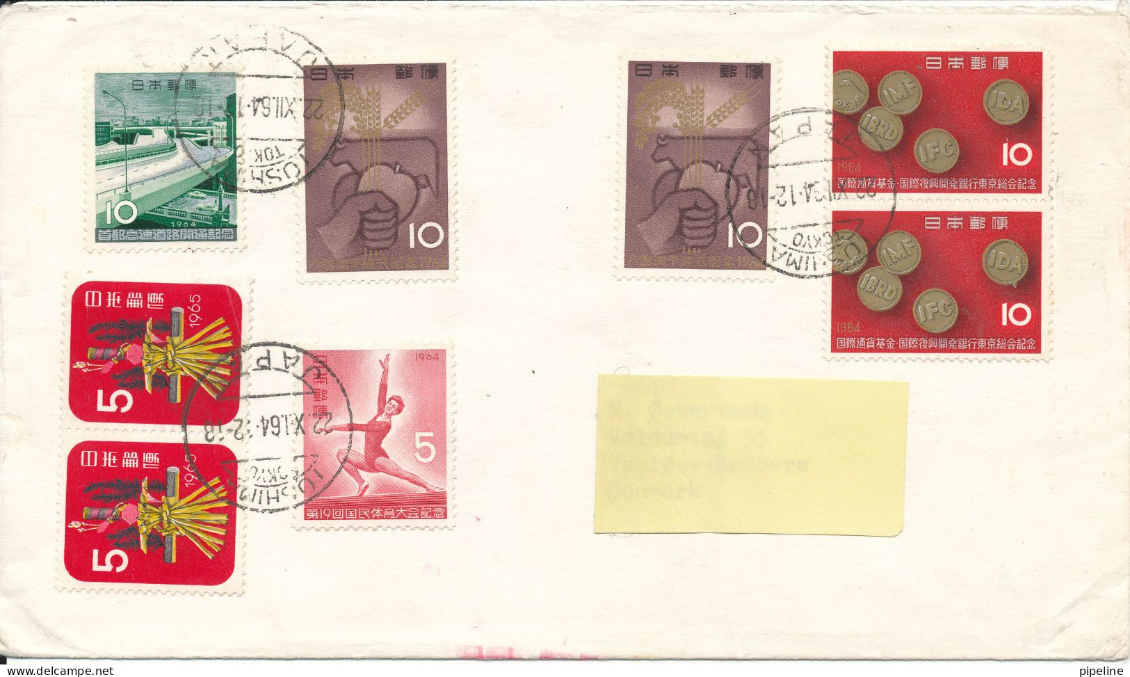 Japan Cover Sent To Denmark 22-11-1964 With More Topic Stamps - Covers & Documents