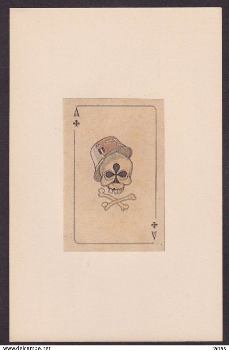 CPA Jeu De Cartes Carte à Jouer Mort Squelette Satirique Politique Allemagne Germany Franchise Militaire - Playing Cards