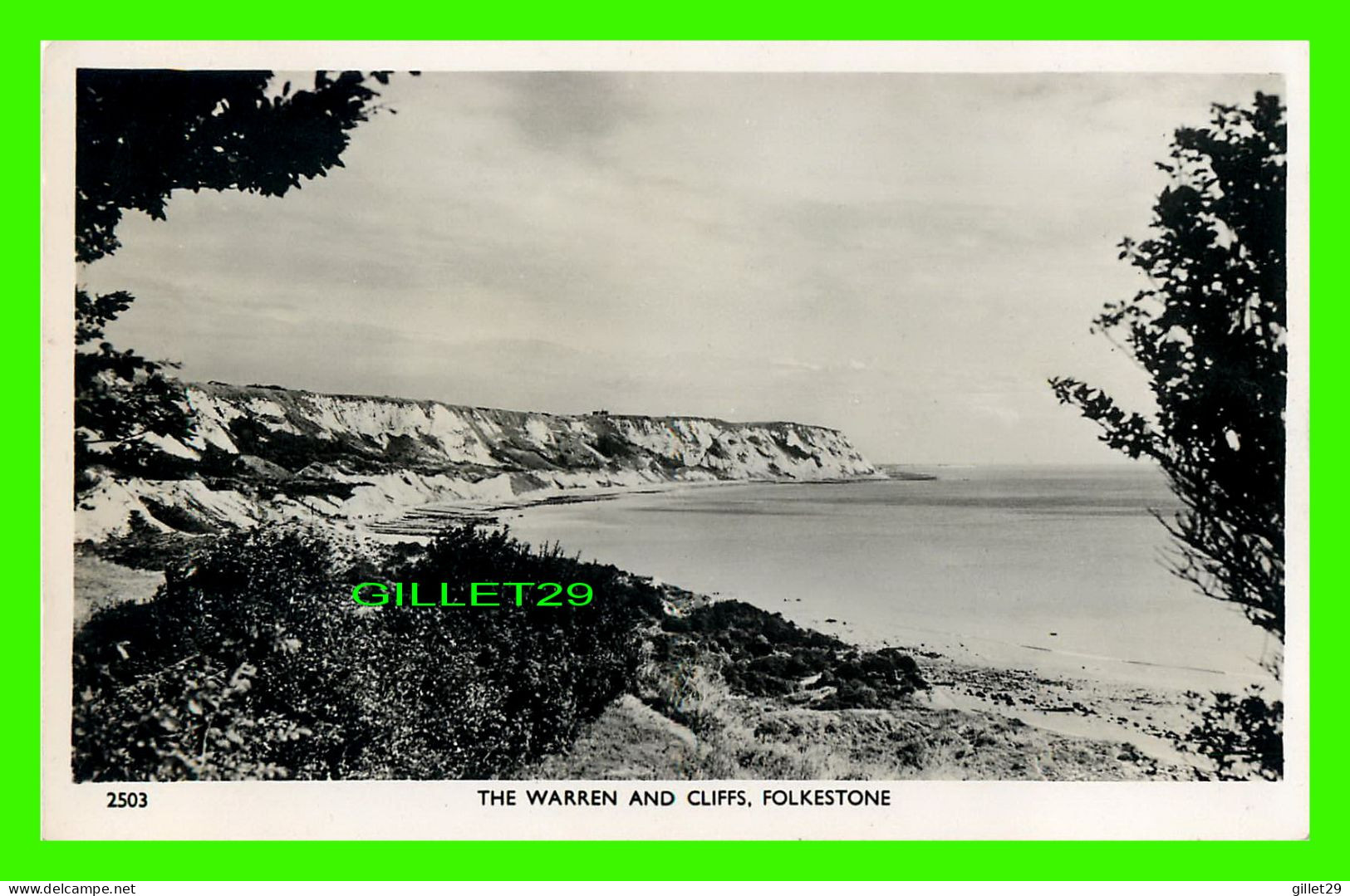 FOLKESTONE, KENT, UK - THE WARREN AND CLIFFS - REAL PHOTOGRAPH - PUB. BY C. RICHTER PUB, LTD - - Folkestone