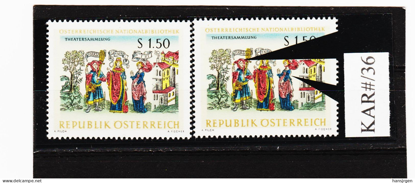 KAR#/36 ÖSTERREICH 1966 Michl 1218 PLATTENFEHLER FARBE ROT VERSCHOBEN ** Postfrisch SIEHE ABBILDUNG - Abarten & Kuriositäten