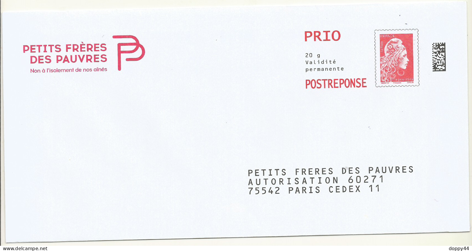 PAP POSTREPONSE PRIO PETITS FRERES DES PAUVRES  LOT 388077 - PAP: Antwort/Marianne L'Engagée