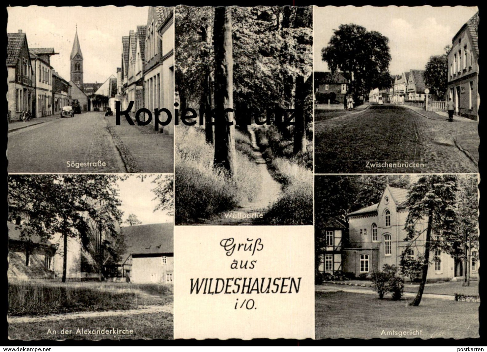 ÄLTERE POSTKARTE GRUSS AUS WILDESHAUSEN IN OLDENBURG SÖGESTRASSE ZWISCHENBRÜCKEN Eingangsstempel Dresdner Bank Bonn AK - Wildeshausen