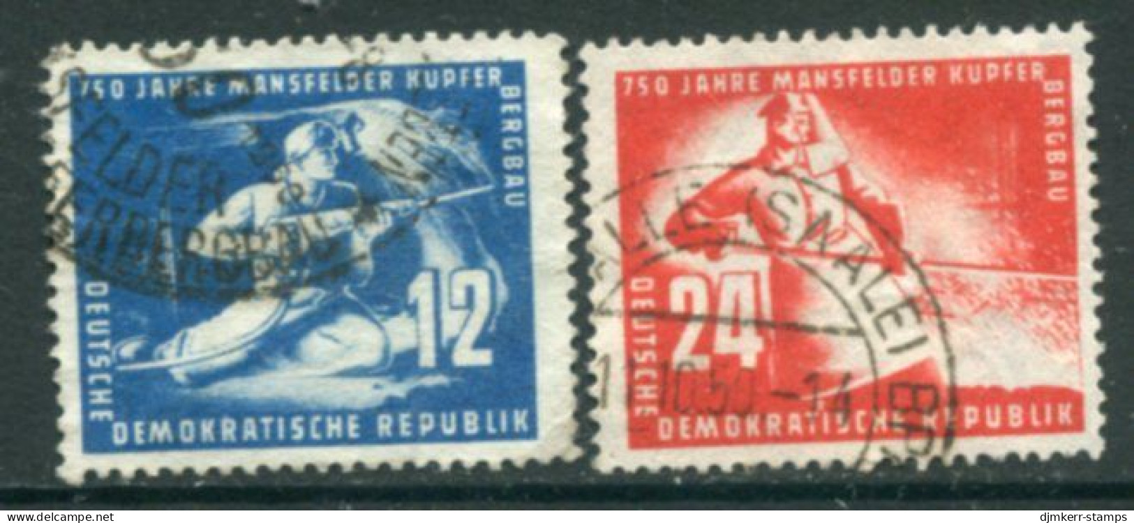 DDR / E. GERMANY 1950 Mansfeld Copper Mine Used.  Michel  273-74 - Used Stamps