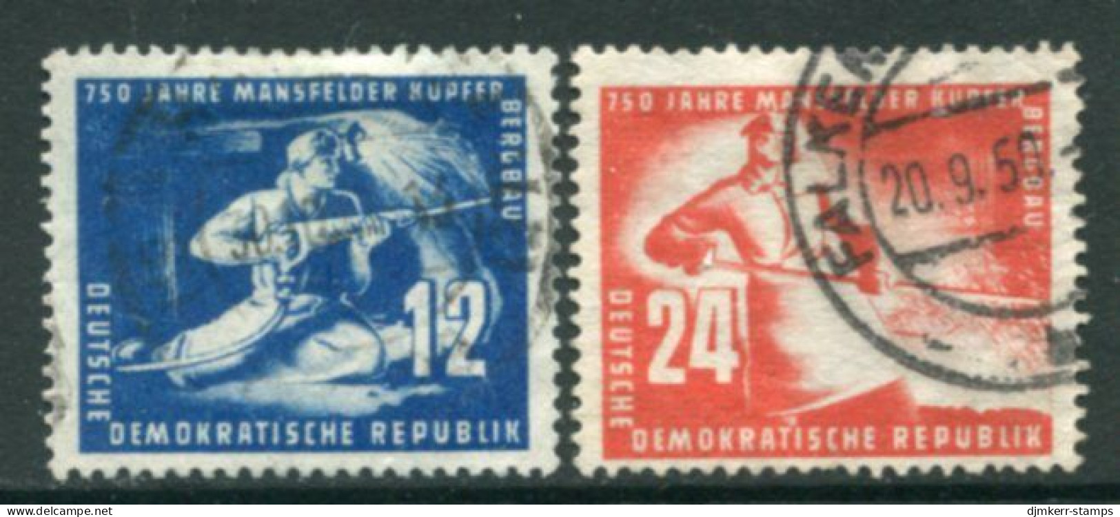 DDR / E. GERMANY 1950 Mansfeld Copper Mine Used.  Michel  273-74 - Used Stamps