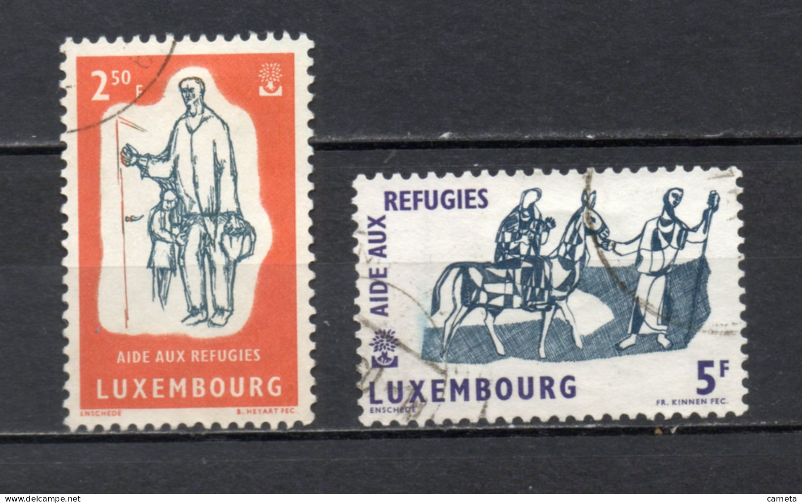 LUXEMBOURG    N° 576 + 577    OBLITERES   COTE 0.75€    ANNEE DU REFUGIE - Oblitérés