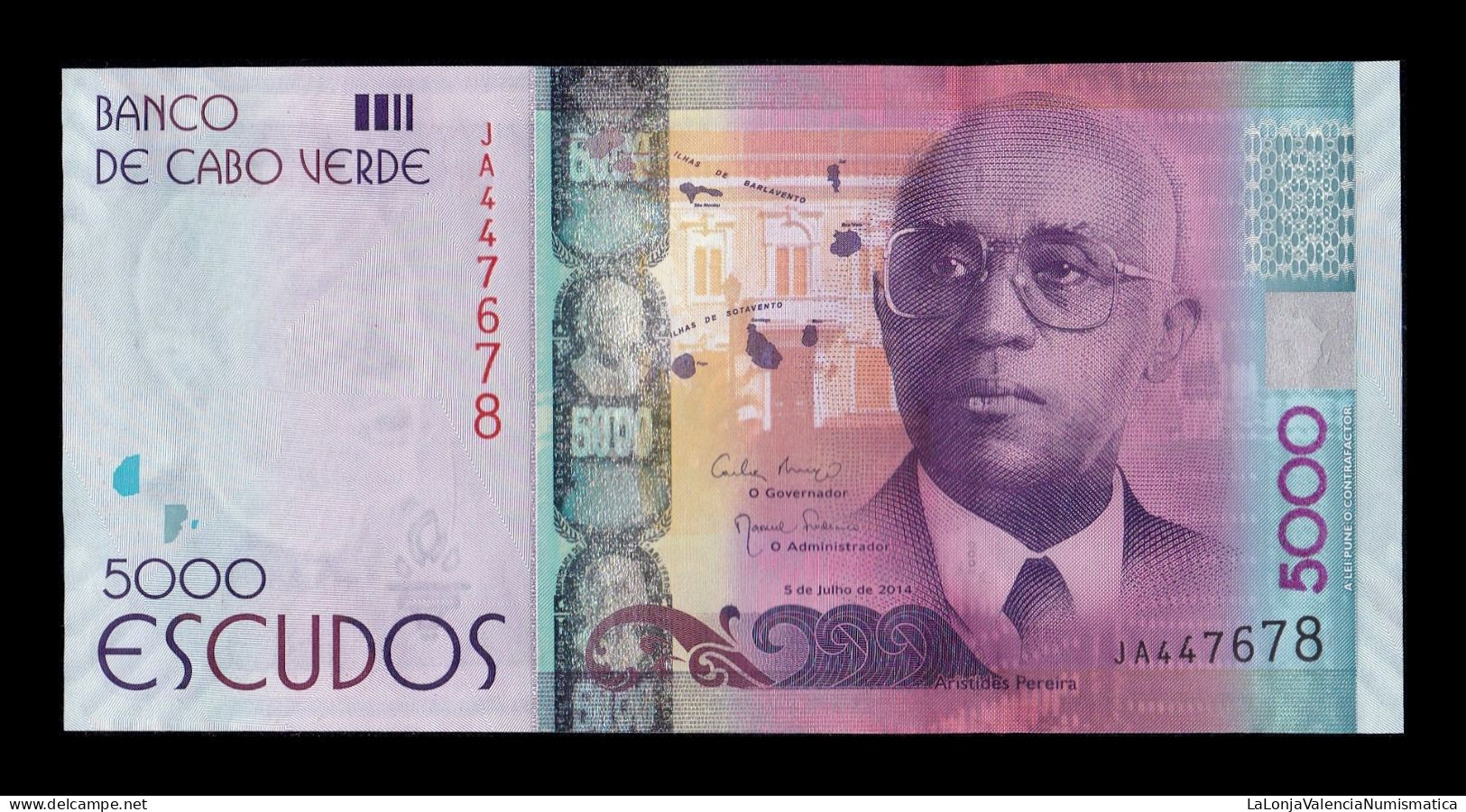 Cabo Cape Verde 5000 Escudos 2014 Pick 75 Sc Unc - Cape Verde