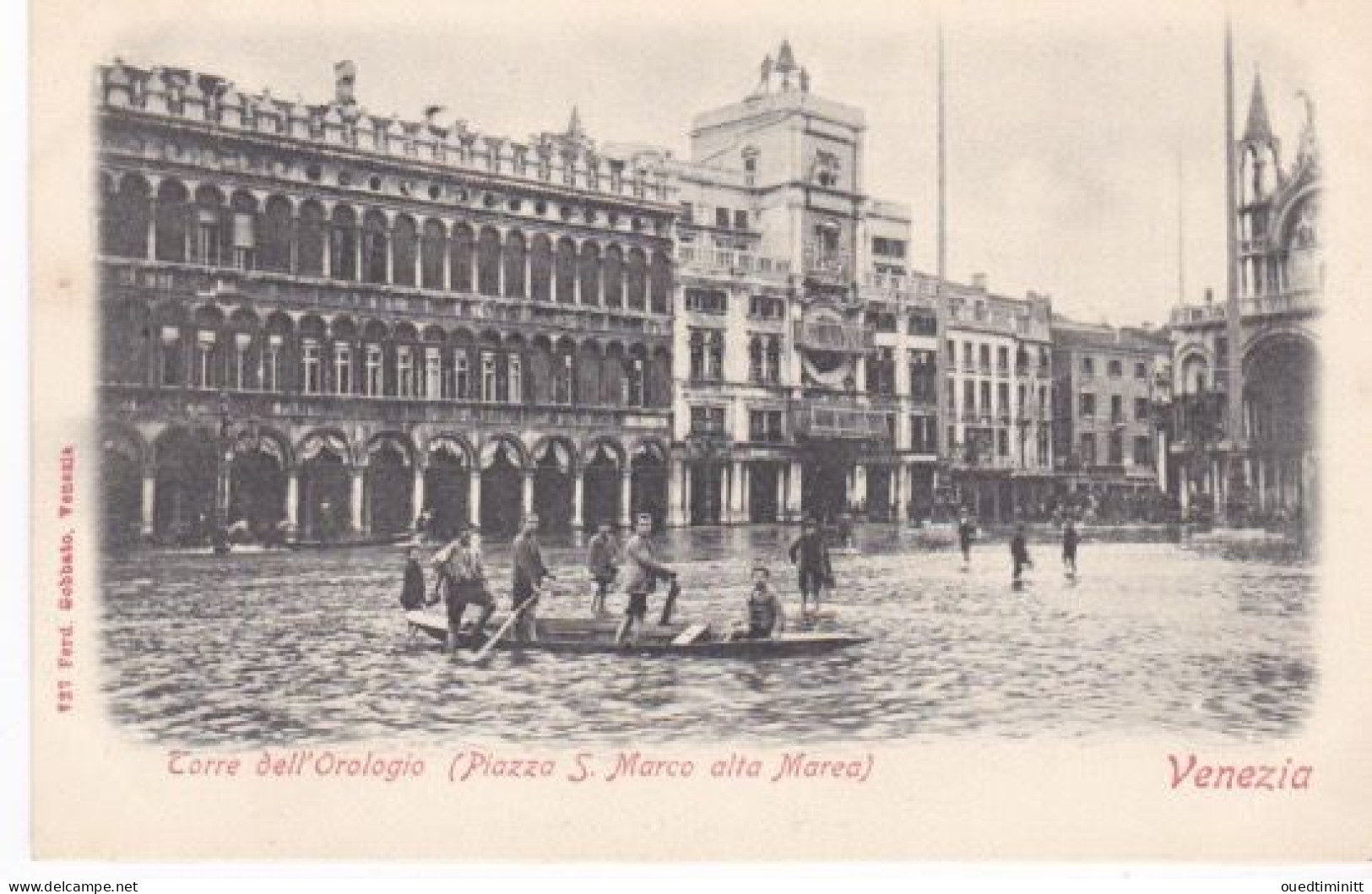 Venezia, Piazza San Marco Inondée, Précurseur. Inondation. Barque. - Venezia (Venice)