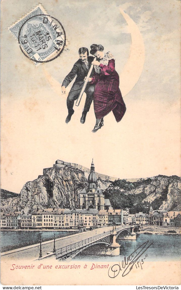BELGIQUE - Souvenir D'une Excursion à Dinant - Couple Sur La Lune - Carte Postale Ancienne - Dinant