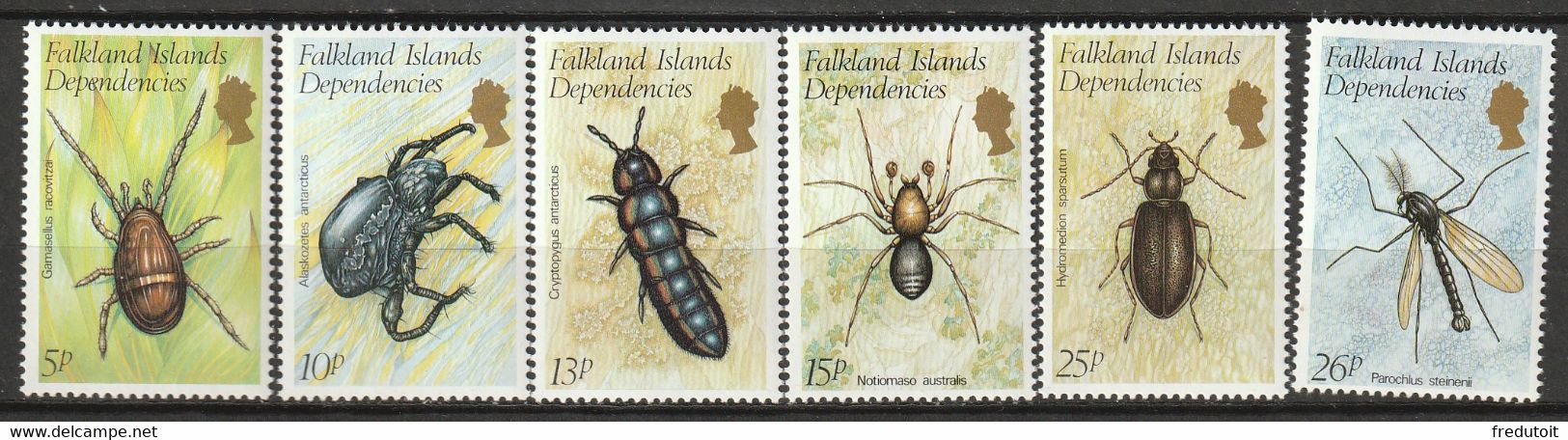 GEORGIE Du SUD (FALKLAND) - N°105/10 ** (1982) Insectes - Géorgie Du Sud