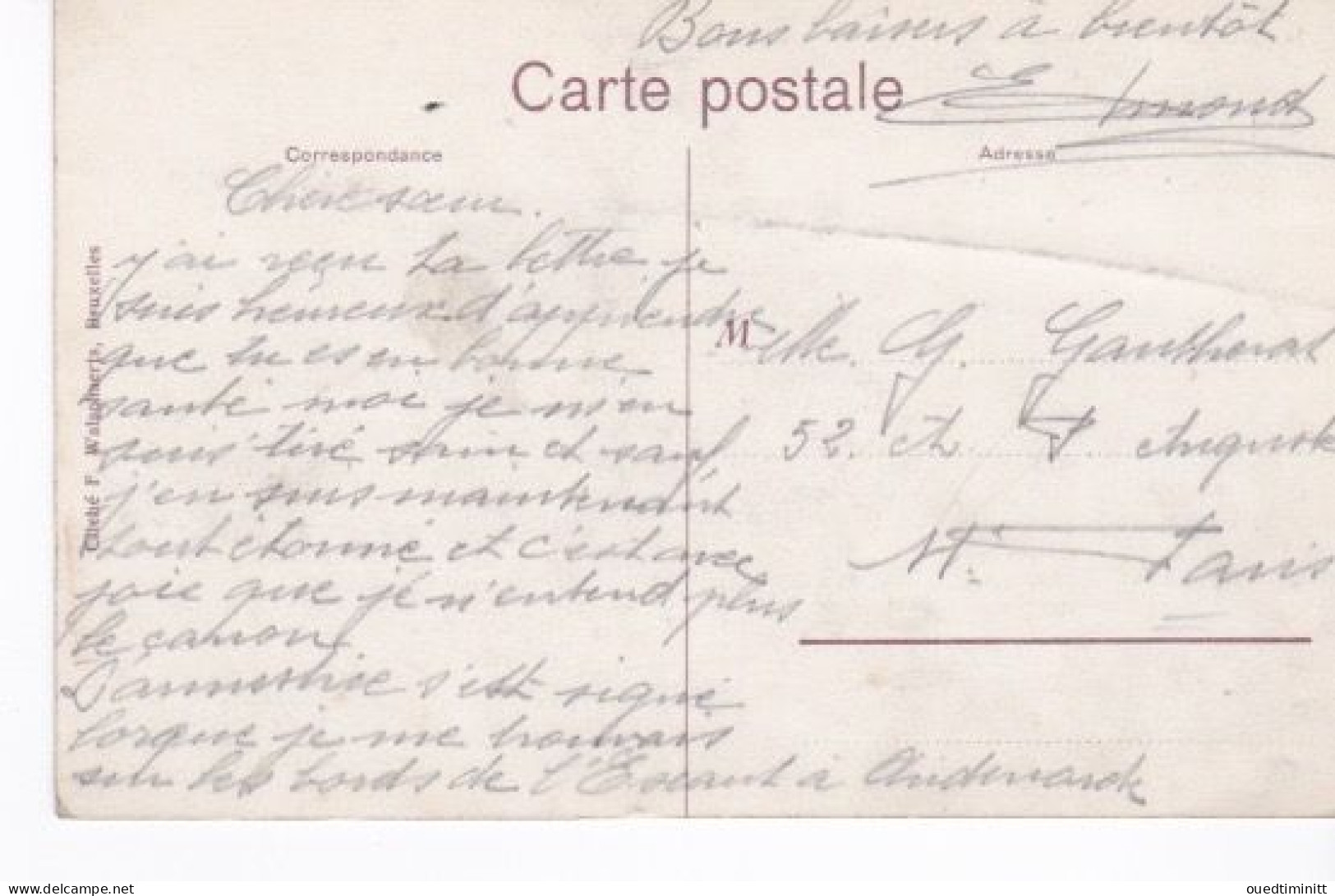 Belgique, Gare De Oudenarde, Cp Très émouvante écrite Le 11 Novembre 1918 à Oudenarde Même, Le Jour De L'Armistice - Oudenaarde