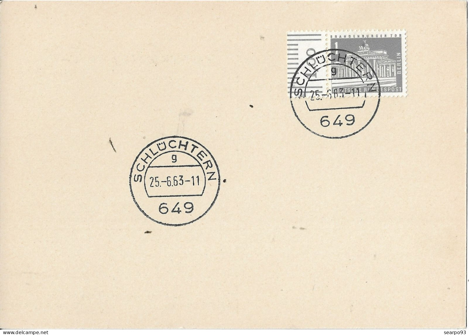 GERMANY. BERLIN. POSTMARK. SCHLÜCHTERN. 1963 - Maschinenstempel (EMA)