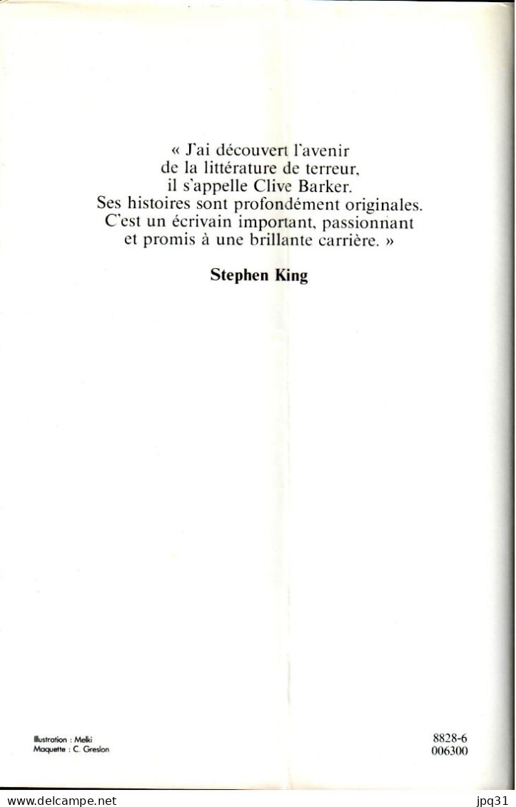 Clive Barker - Livre De Sang - 1988 - Fantastic