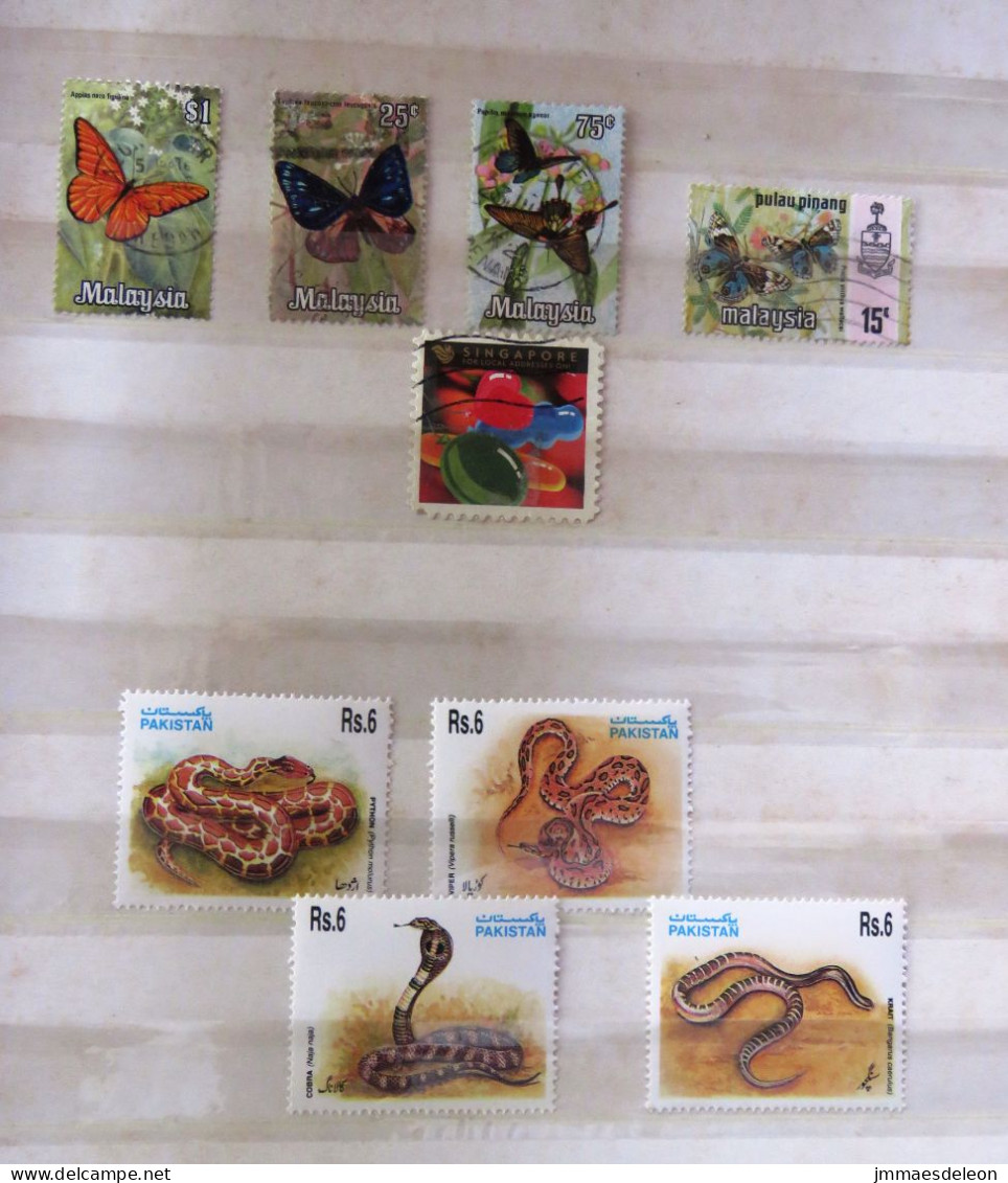 Malaysia Singapore Pakistan Various Butterflies Snakes (mint Set) - Malaysia (1964-...)