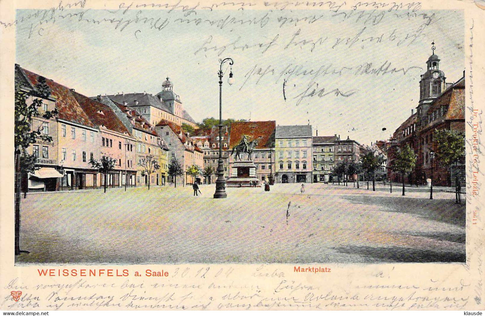 Weissenfels A Saale - Marktplatz Gel.1904 Bahnpost - Weissenfels