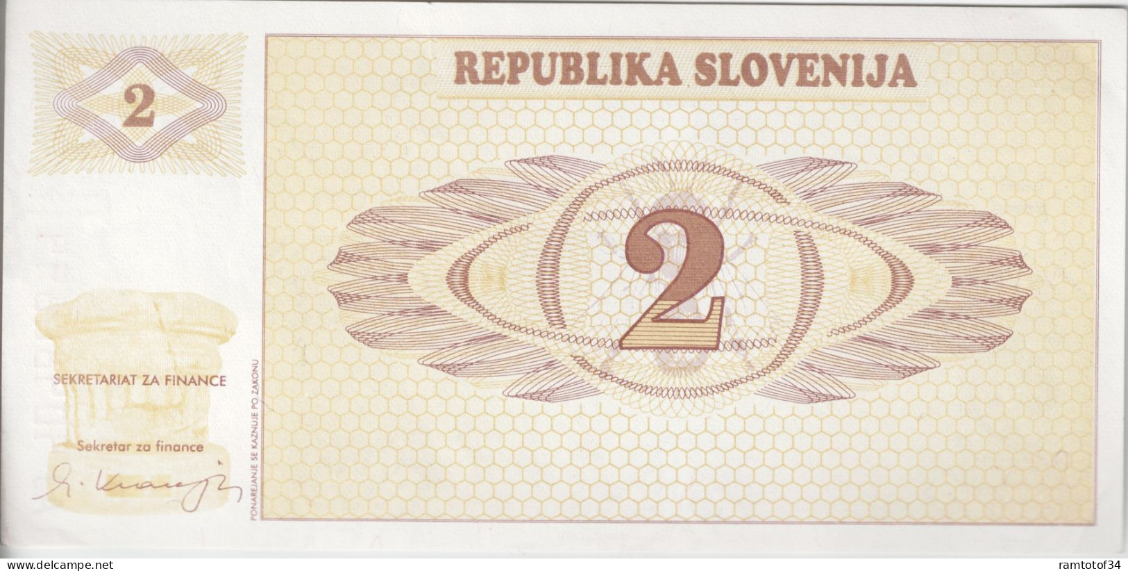 SLOVENIE - 2 Tolar 1990 UNC - Slovénie