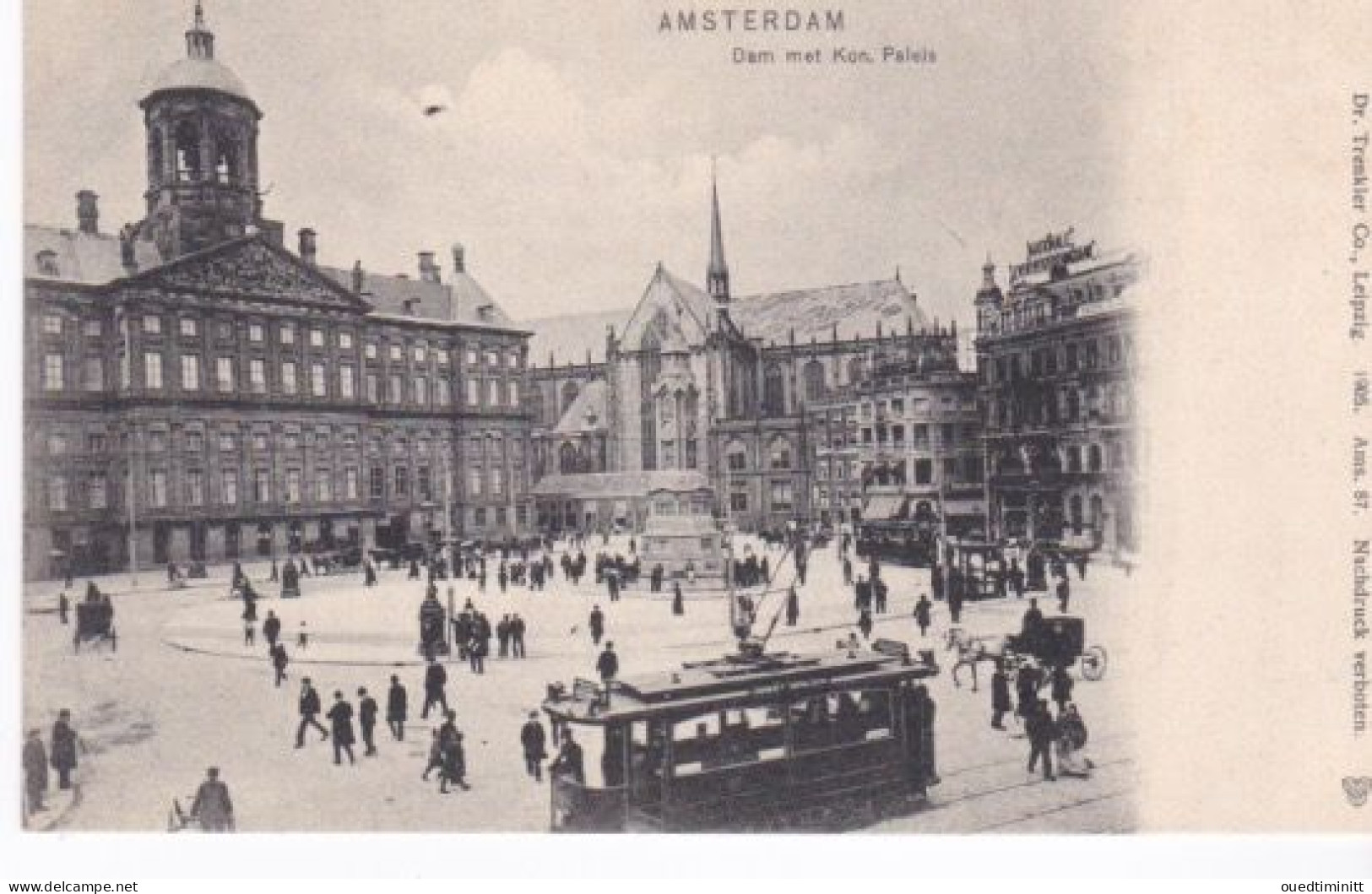 Pays Bas, Amlsterdam, Dam Met Kon. Paleis, Tramway. Précurseur. - Amsterdam