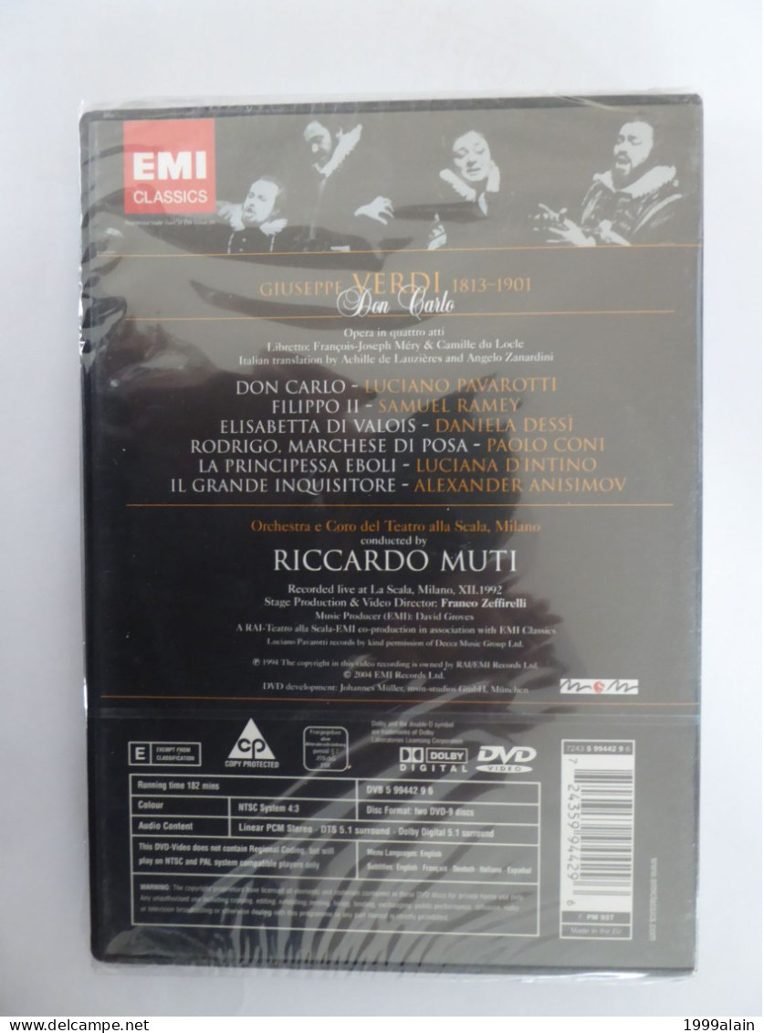 VERDI  / DON CARLO / RICCARDO MUTI / LUCIANO PAVAROTTI / SCALA DE MILAN - Concert En Muziek