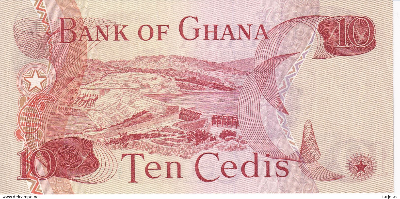 BILLETE DE GHANA DE 10 CEDIS DEL AÑO 1978 SIN CIRCULAR (UNC) (BANKNOTE) - Ghana