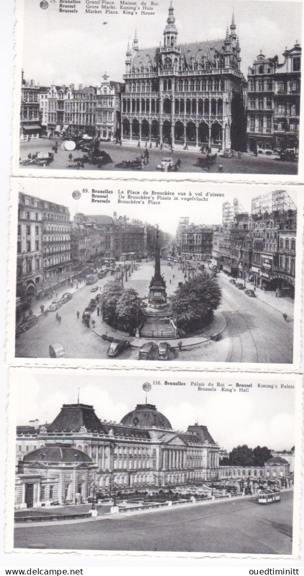 Belgique, LBruxelles, Lot De 3 Cpa, Véhicules Anciens, Tramway - Marktpleinen, Pleinen