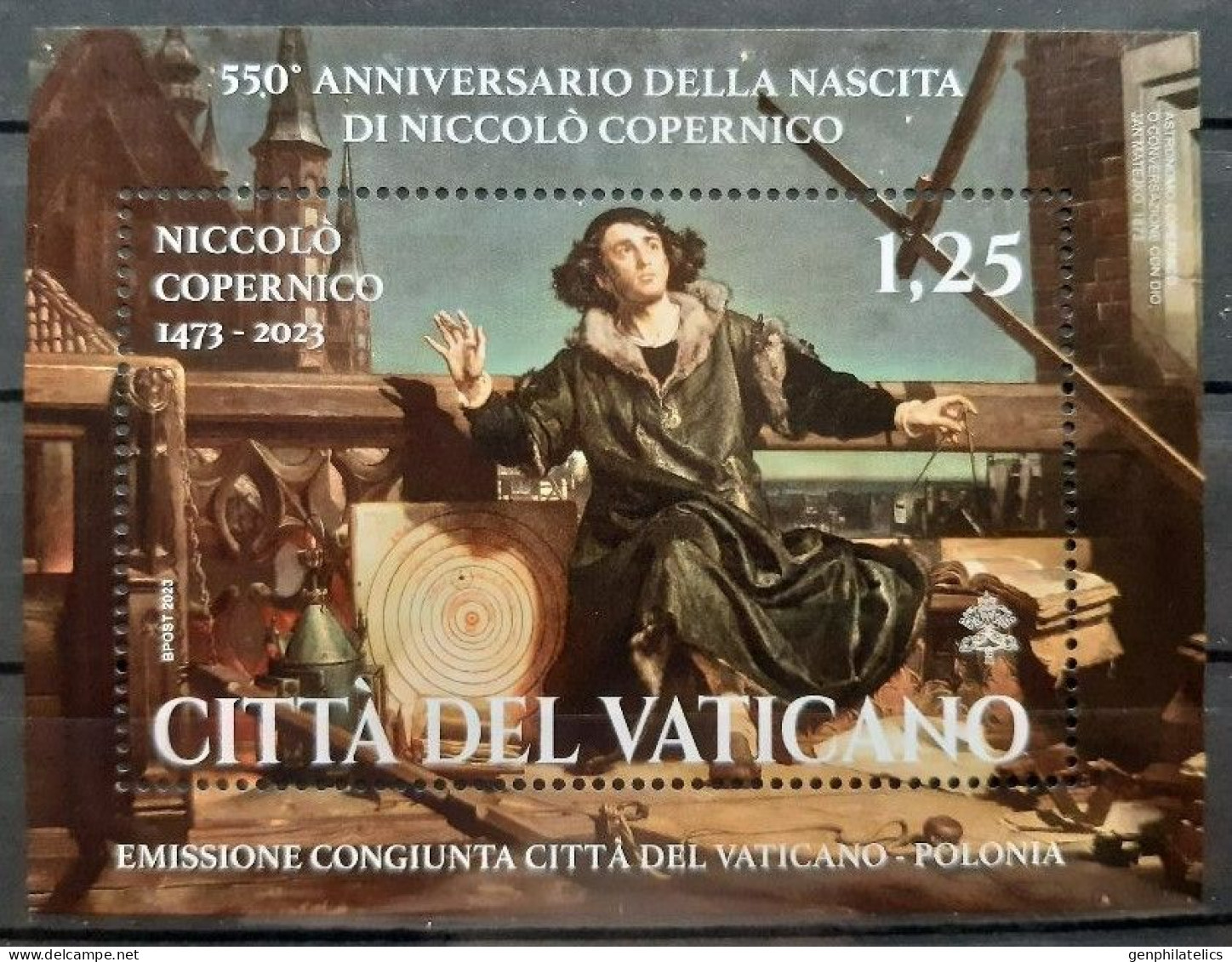 VATICAN CITY 2023 PEOPLE 550th Birth Anniv. Of NICOLAUS COPERNICUS - Fine S/S MNH - Nuovi