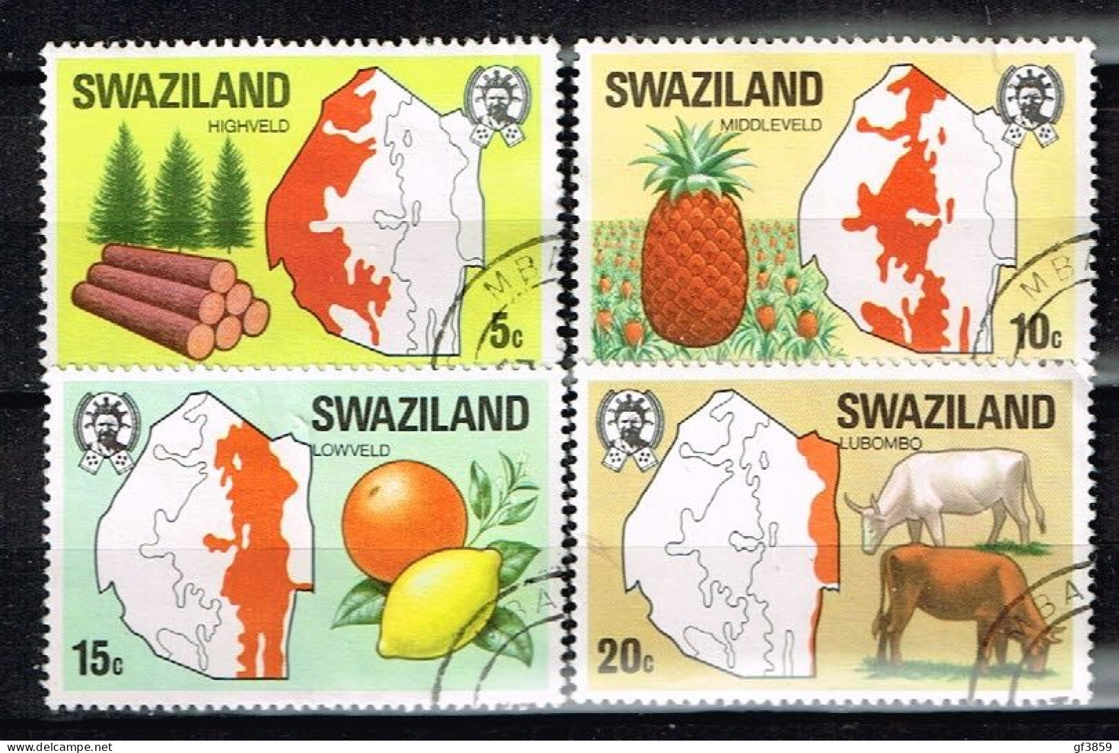 SWAZILAND / Oblitérés /Used / 1977 - Cartes Géographiques - Swaziland (1968-...)