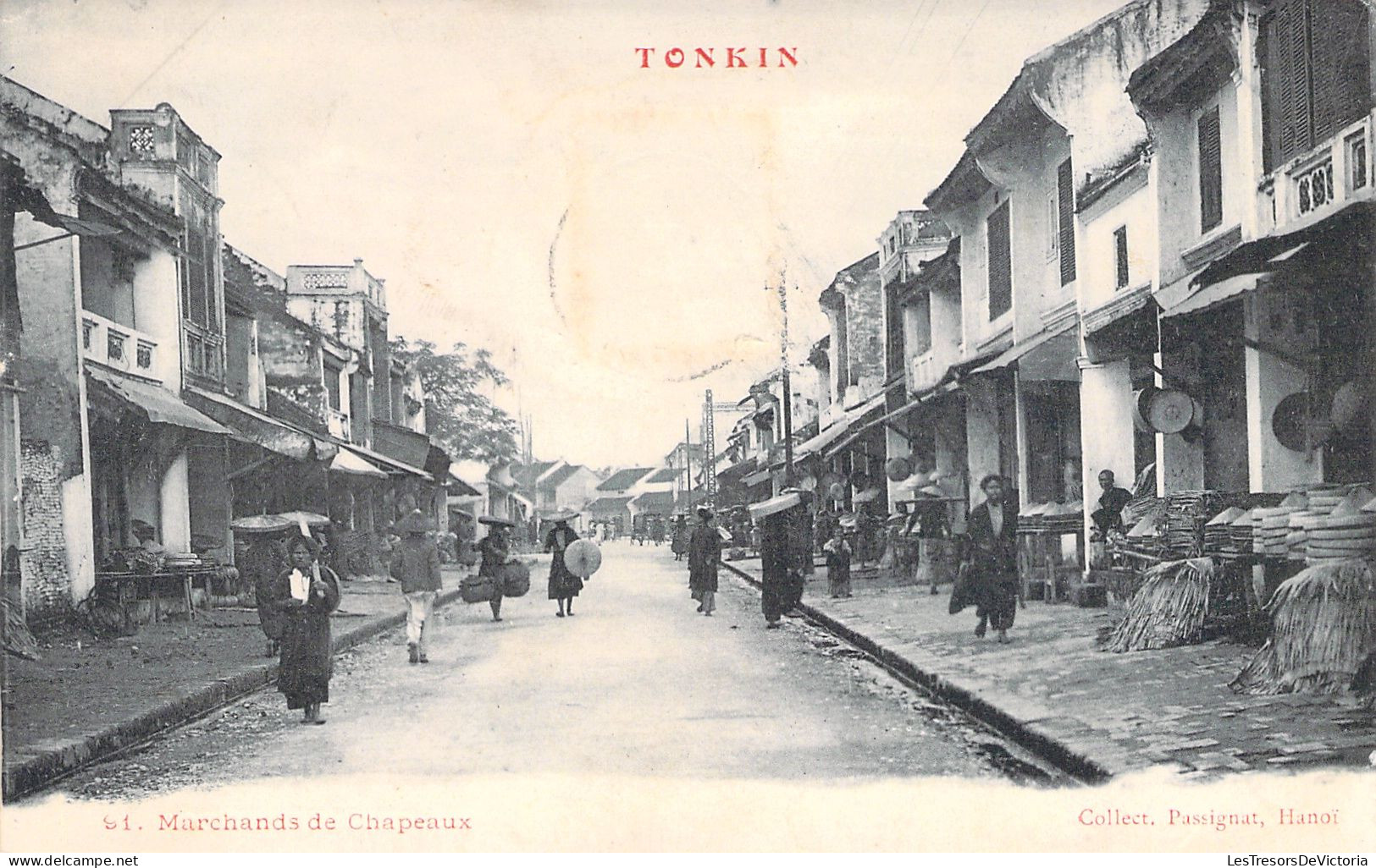 VIETNAM - Tonkin - Marchands De Chapeaux - Collect Passignat - Carte Postale Ancienne - Vietnam