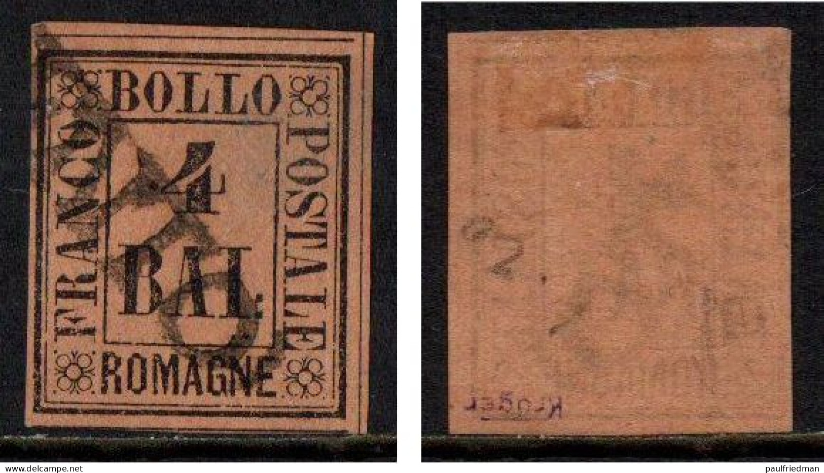 Romagne 1859 - 4 Baiocchi - Usato Con Annullo Cento - Ottimi Margini - Romagna