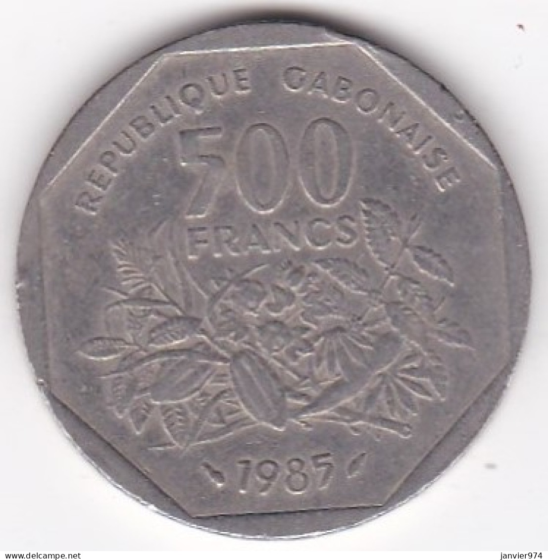 République Gabonaise 500 Francs 1985 , Cupro Nickel , KM# 14 - Gabon