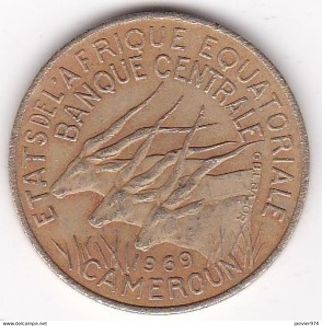 Cameroun, Afrique Equatoriale , 10 FRANCS 1969, Bronze Nickel Aluminium. KM# 2a - Kameroen
