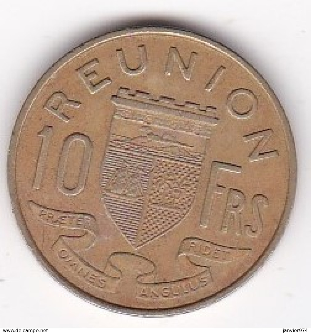 Ile De La Réunion 10 Francs 1964 , En Bronze Aluminium , Lec# 80 - Réunion