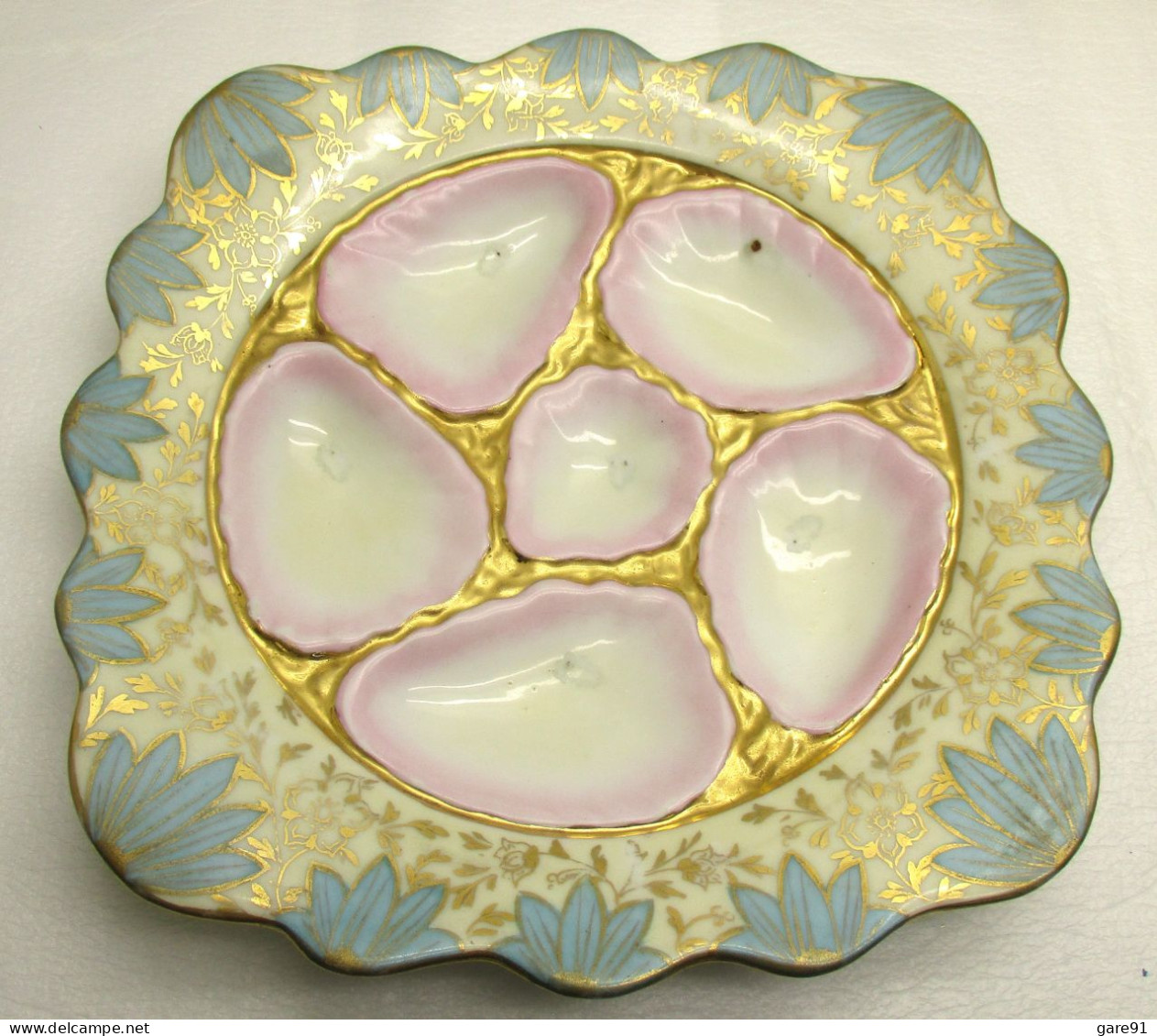 Assiette A Huitres  Porcelaine Allemande Vers 1880 - Other & Unclassified