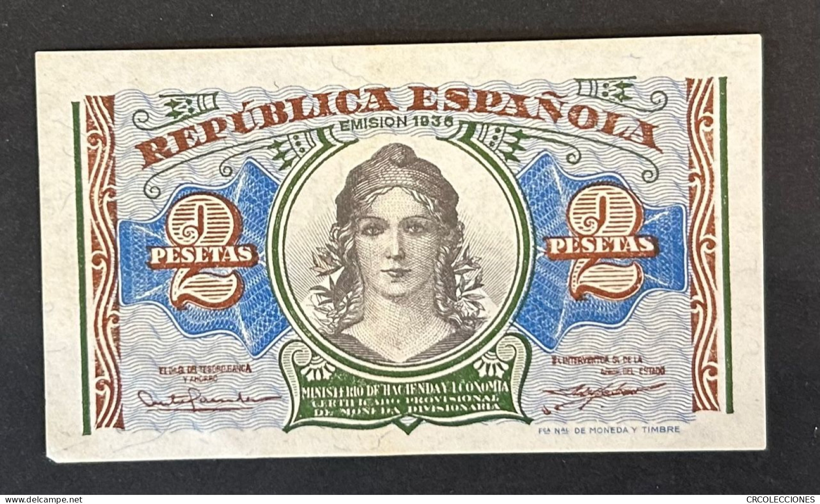 CRBS0908 LOTE DE 100 BILLETES ESPAÑA 2 PESETAS EMISION 1936 CON HOJITA DE LA FNMT - 1-2 Pesetas