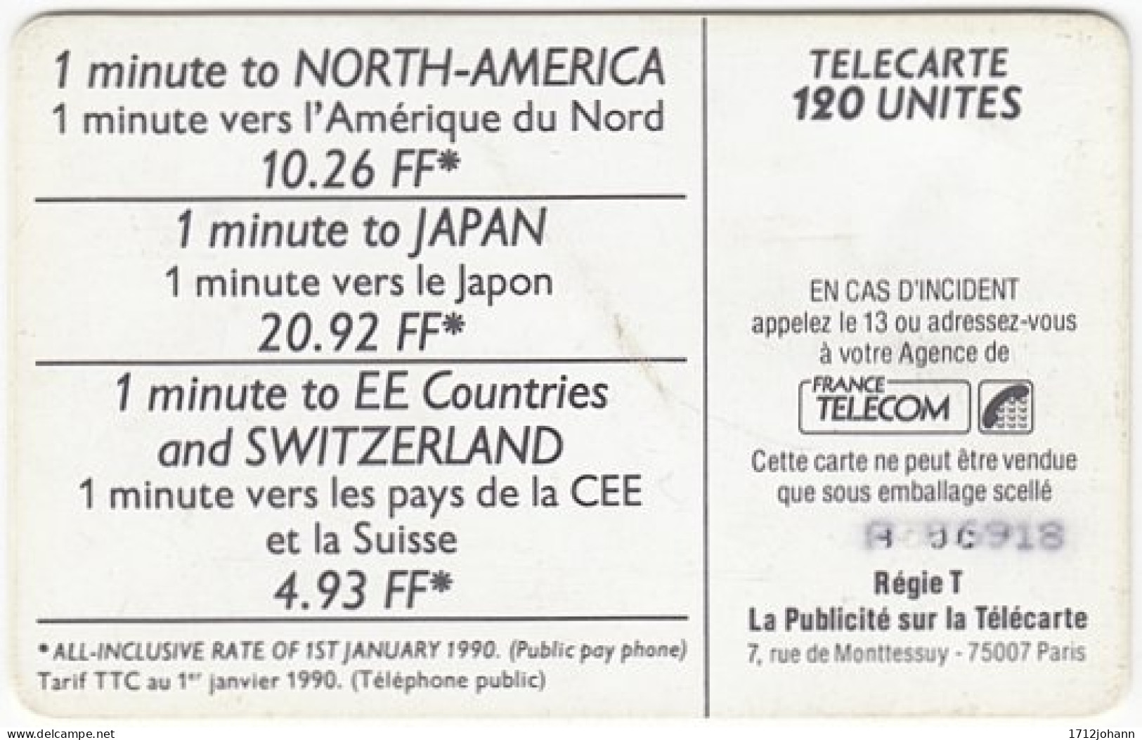 FRANCE D-410 Chip Telecom - Used - 1990