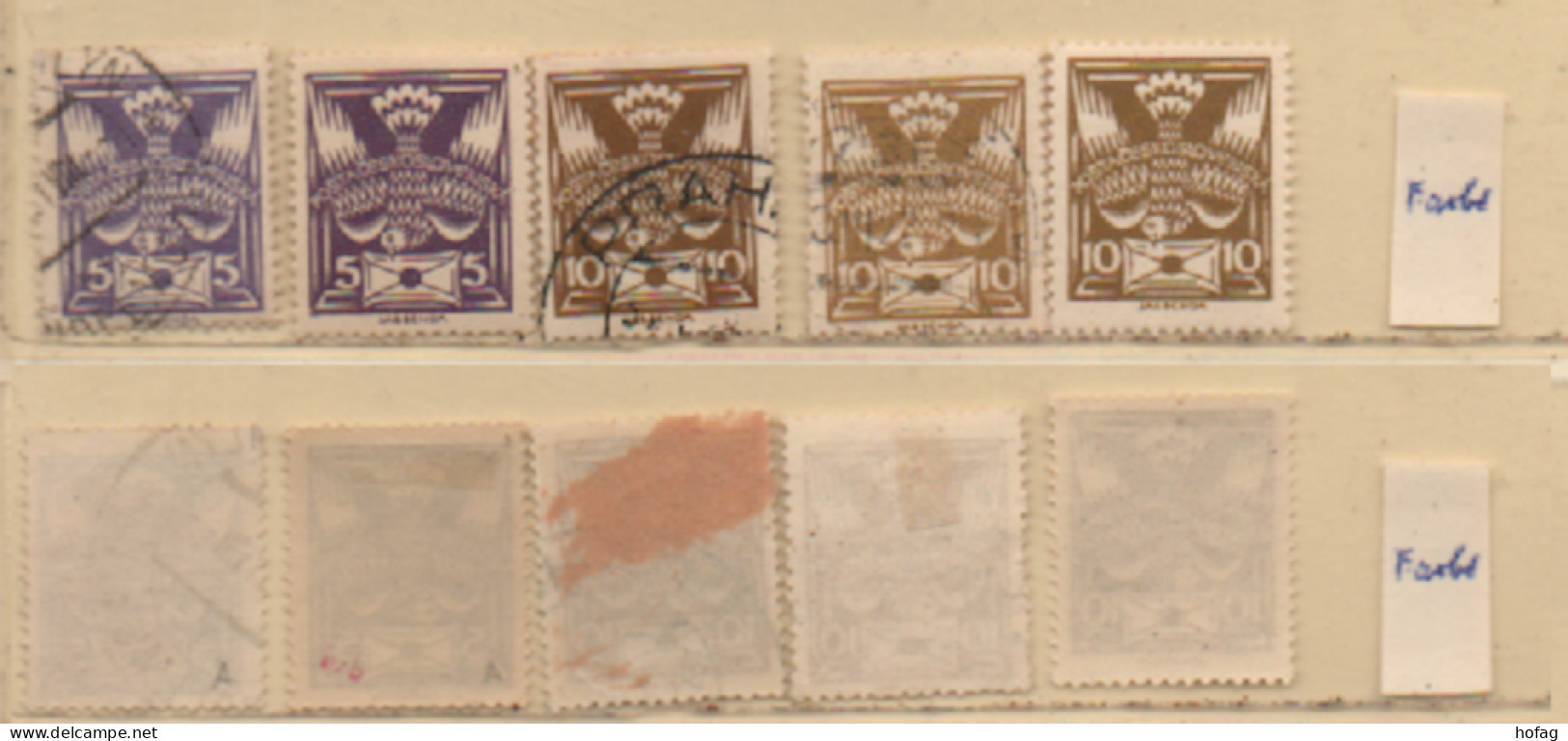 Tschechoslowakei 1920/21 Taube MiNr. 163,165 5 Marken/Varianten Siehe Bild/Beschreibung Czechoslovakia - Sonstige & Ohne Zuordnung