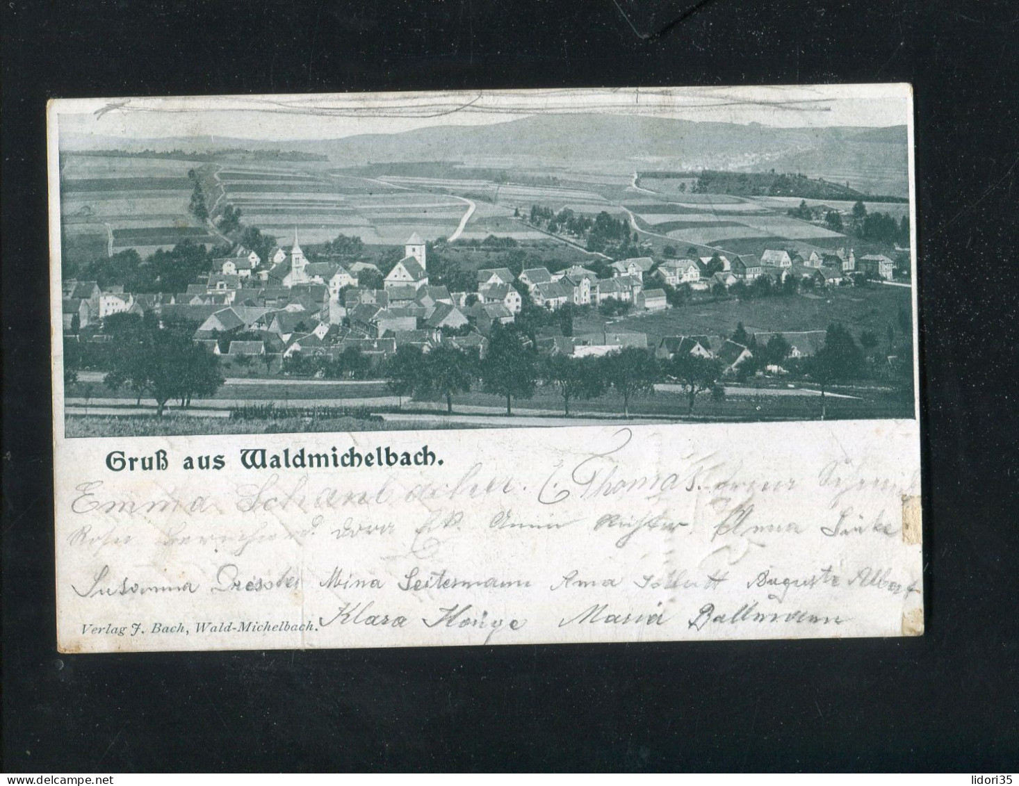 "GRUSS AUS WALDMICHELBACH" 1907, AK "Gesamtansicht" (4169) - Odenwald