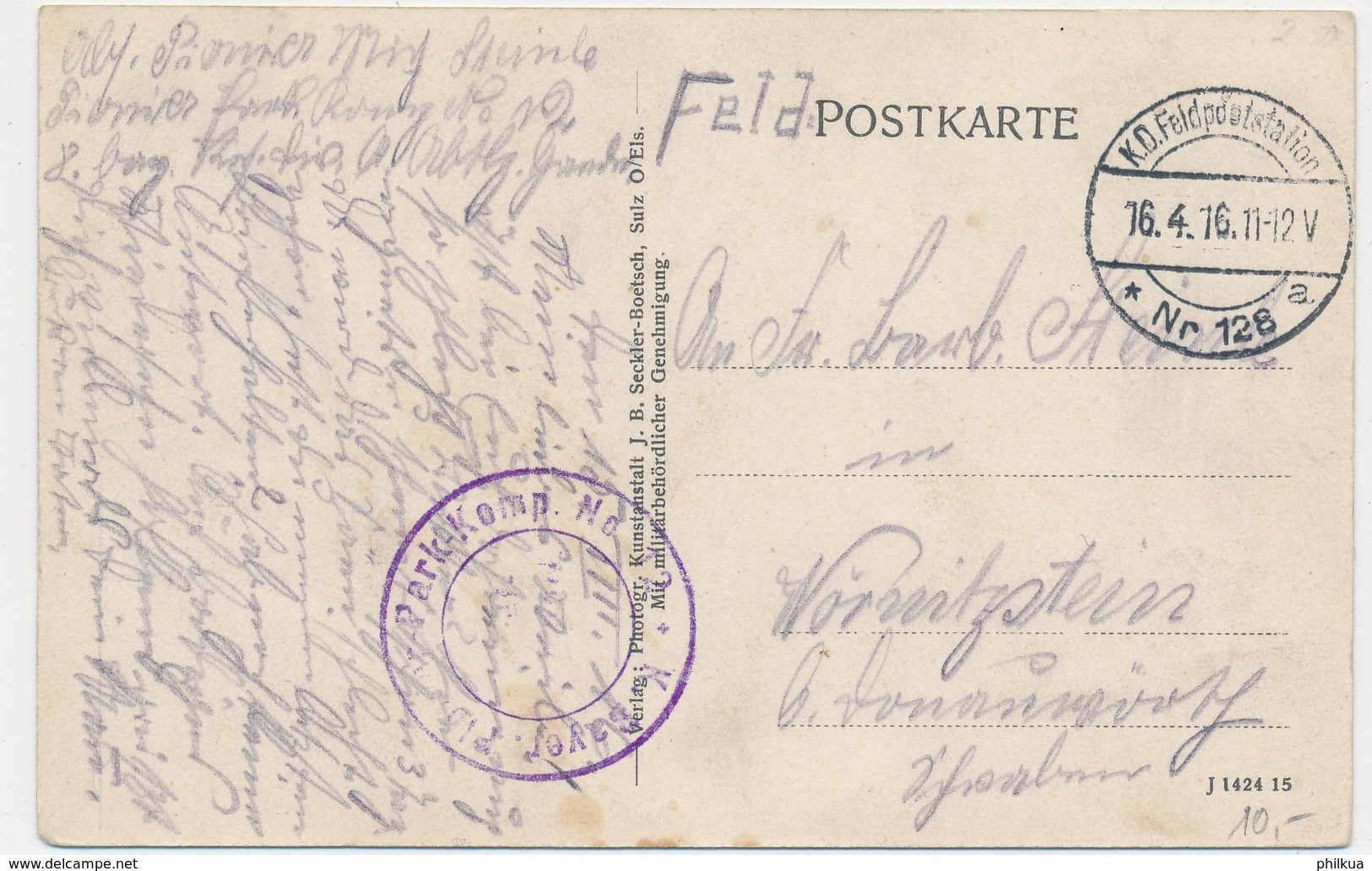 1916 - Im Kriege 1914/15 - Andächtige Sulzer Einwohner An Der Feldtor-Kapelle, - Soultz