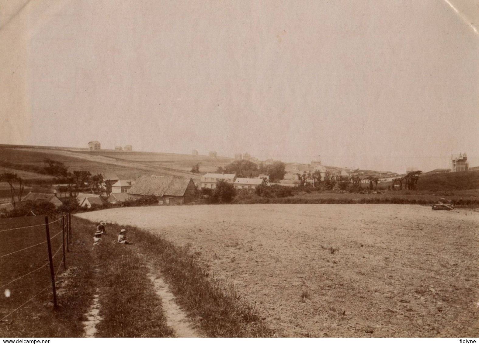 Mesnil Val - Photo Ancienne Albuminée - Vue Générale Arrivant Du Tréport - Format 17x12 Cm - Mesnil-Val