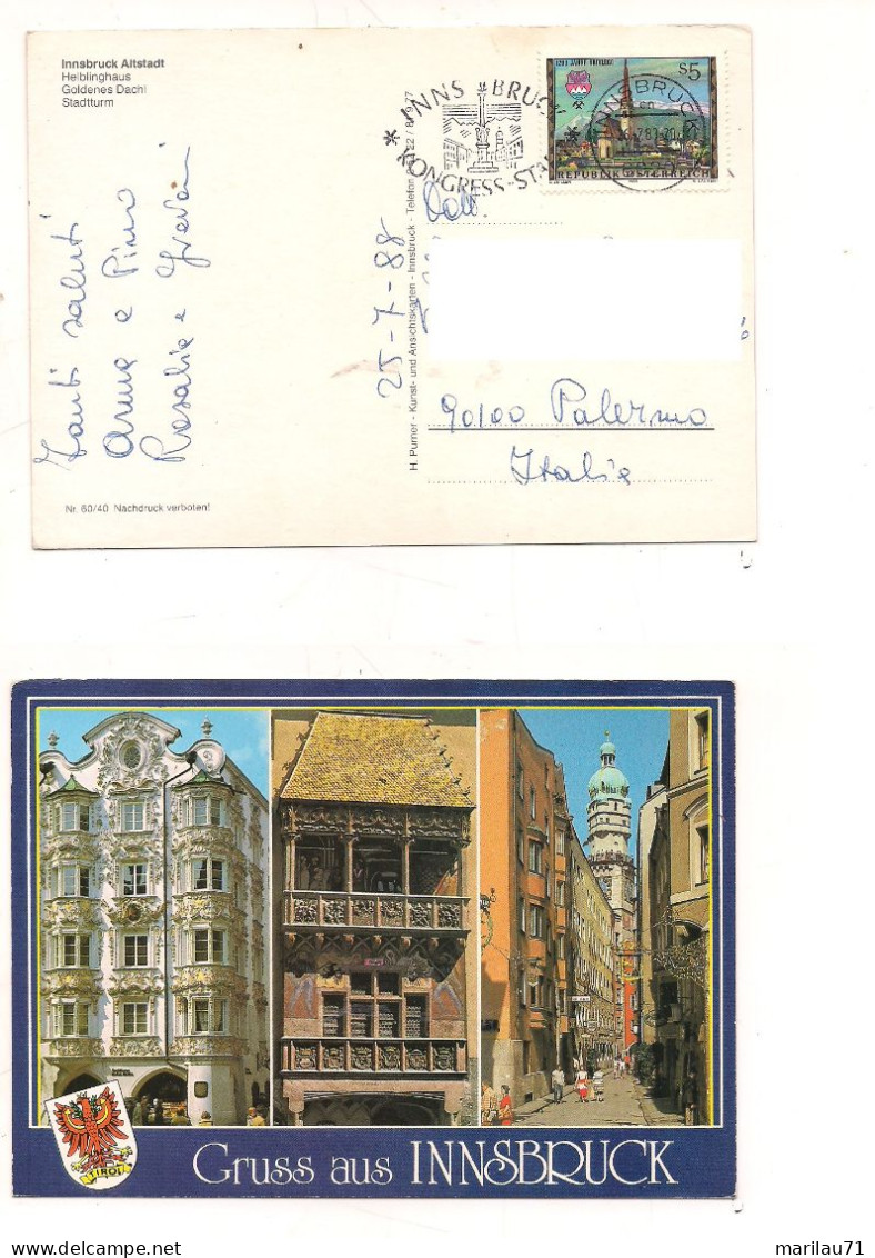 11758 AUSTRIA 1988 Stamp S5  RIXLEGGisolato Cards To Italy - Briefe U. Dokumente