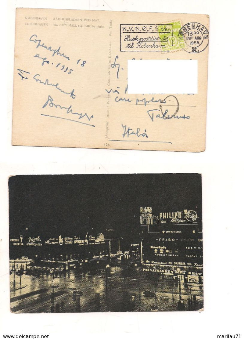 11759 DANIMARCA 1955 Stamp Isolato COPENHAGEN Card To Italy - Covers & Documents