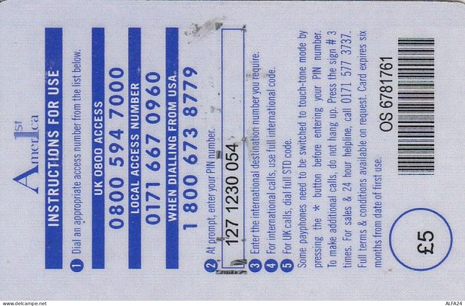PREPAID PHONE CARD REGNO UNITO (E43.9.7 - BT Allgemein (Prepaid)