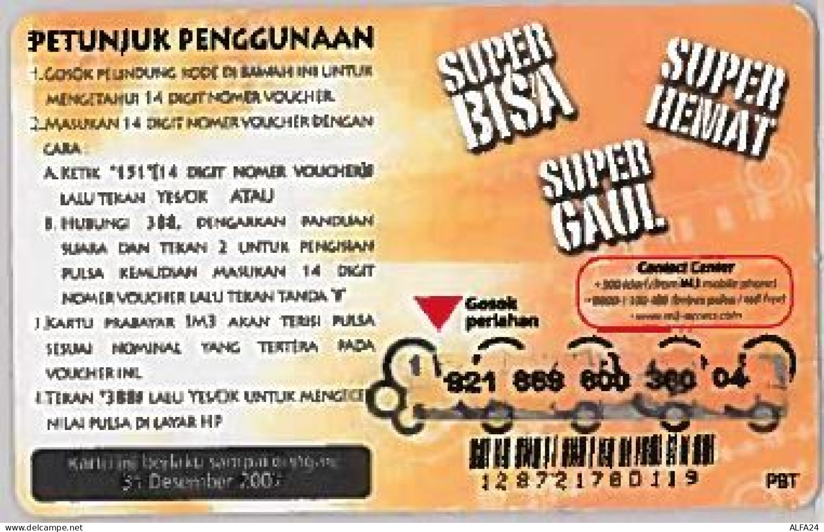 PREPAID PHONE CARD-INDONESIA (E46.43.4 - Indonesia