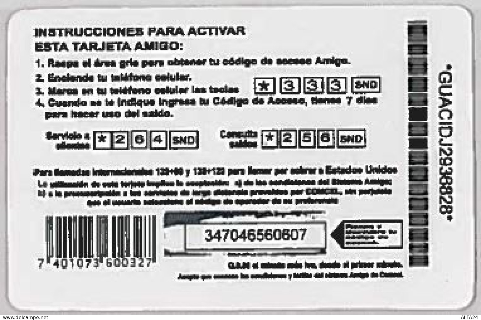 PREPAID PHONE CARD-COLOMBIA (E46.4.6 - Colombia