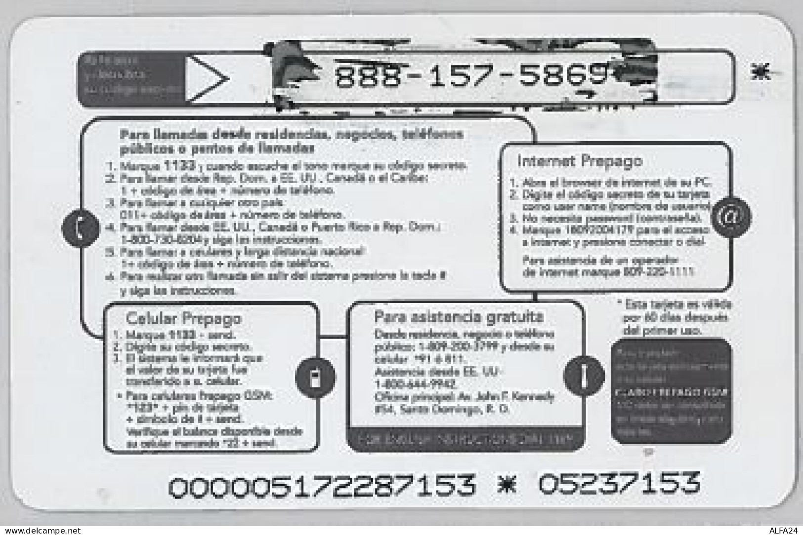 PREPAID PHONE CARD-DOMINICANA (E47.40.4 - Dominicaine